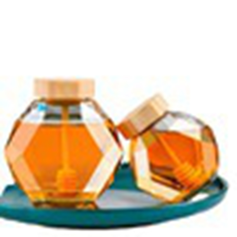玻璃蜂蜜瓶1Hexagonal glass honey bottle (8)