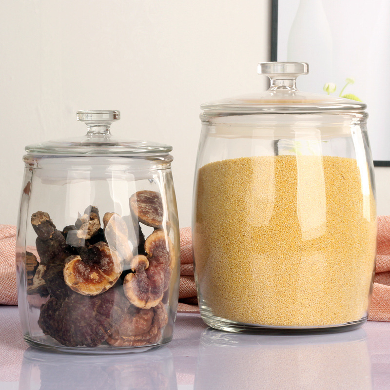 大容量储物罐1Storage jars with clear glass lids (3)