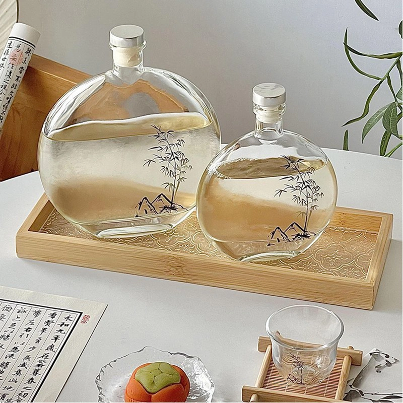 果酒玻璃空瓶 Oblate wine bottle (3)