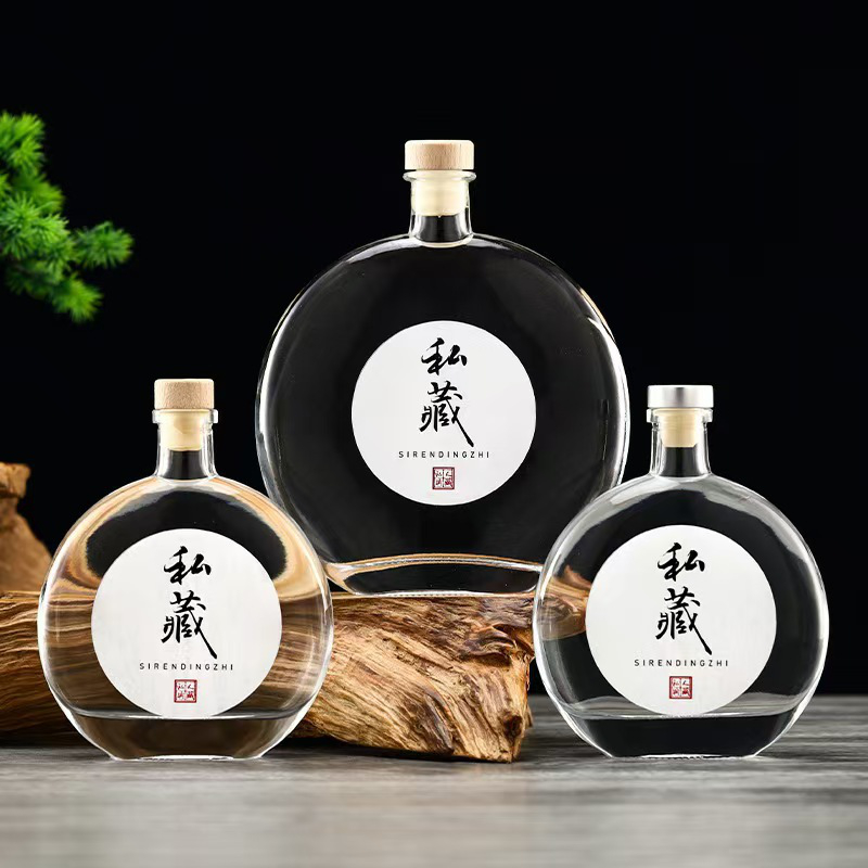 果酒玻璃空瓶 Oblate wine bottle (4)