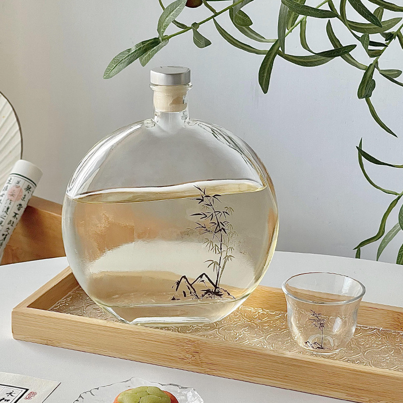 果酒玻璃空瓶 Oblate wine bottle (5)