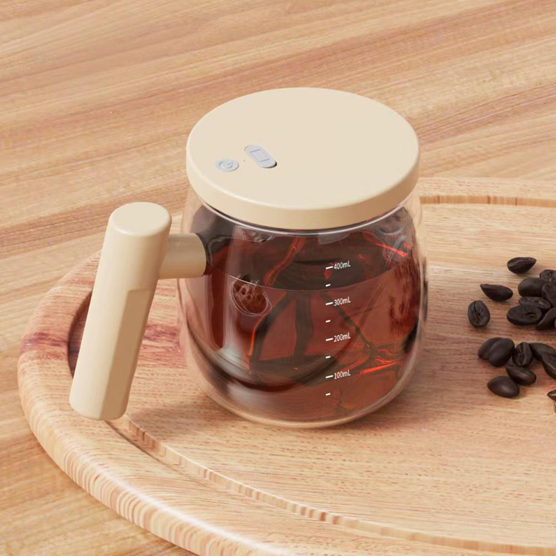 电动搅拌杯1 Self-stirring clear glass coffee cup (3)
