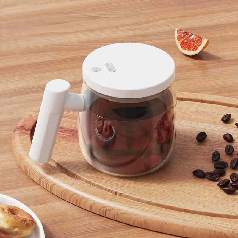 电动搅拌杯1 Self-stirring clear glass coffee cup (5)