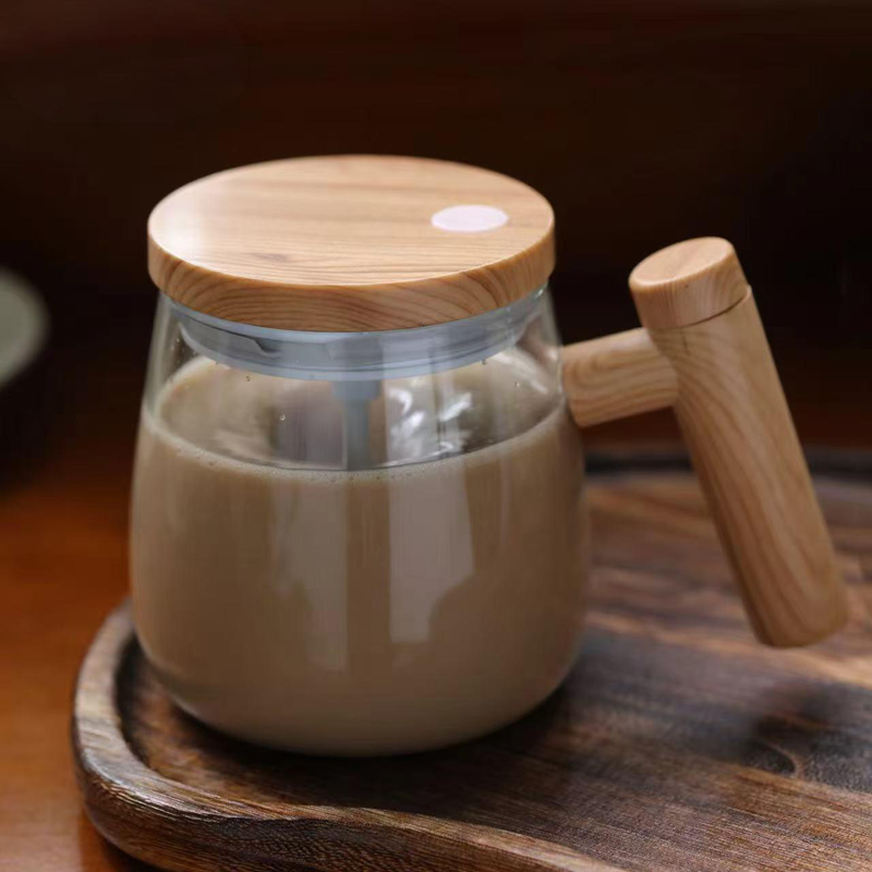 电动搅拌杯1 Self-stirring clear glass coffee cup (6)