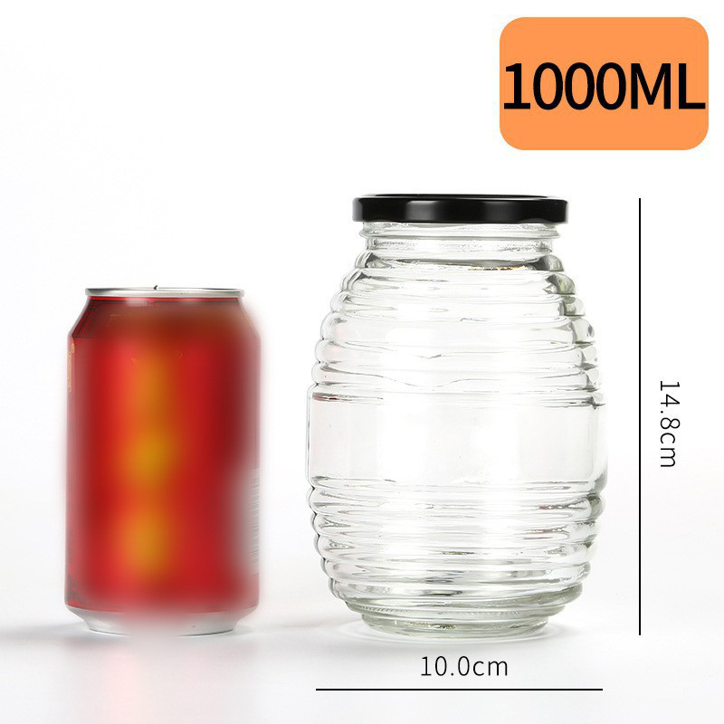 螺丝蜂蜜瓶1 Honeycomb shaped glass honey bottle (2)