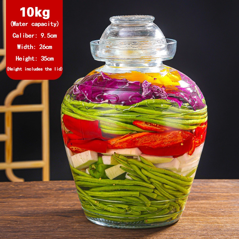 泡菜坛1 Traditional glass fermentation jar with lid (2)