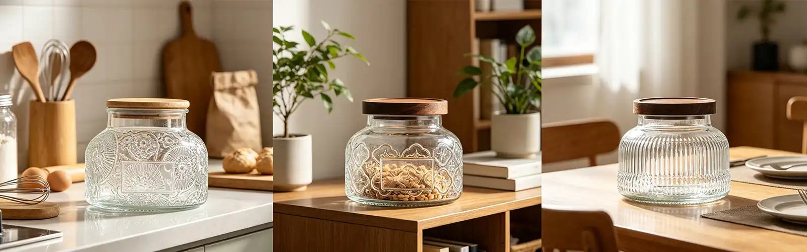 embossed glass storage jar embossed glass storage jar