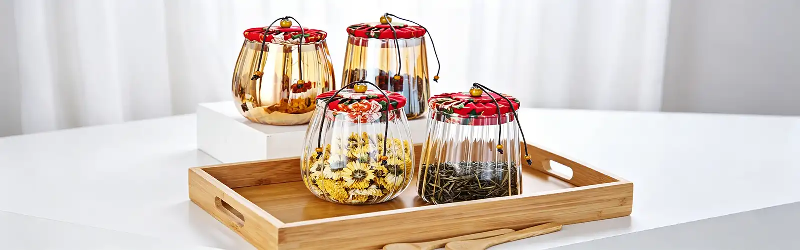 glass jar with cloth lid for multi-grain storage
