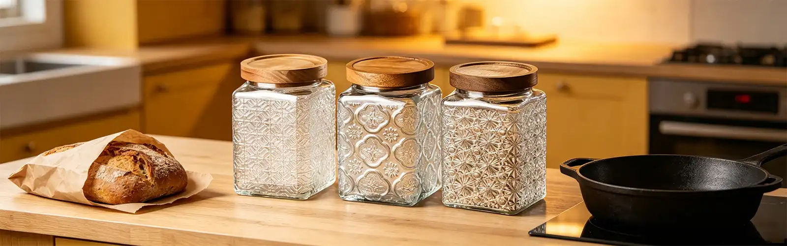 vintage airtight glass storage jar