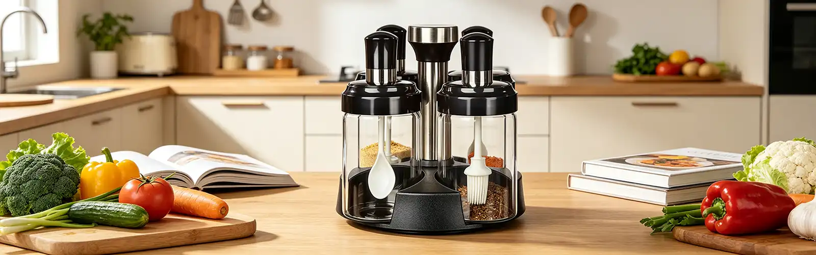 Rotating glass seasoning bottle