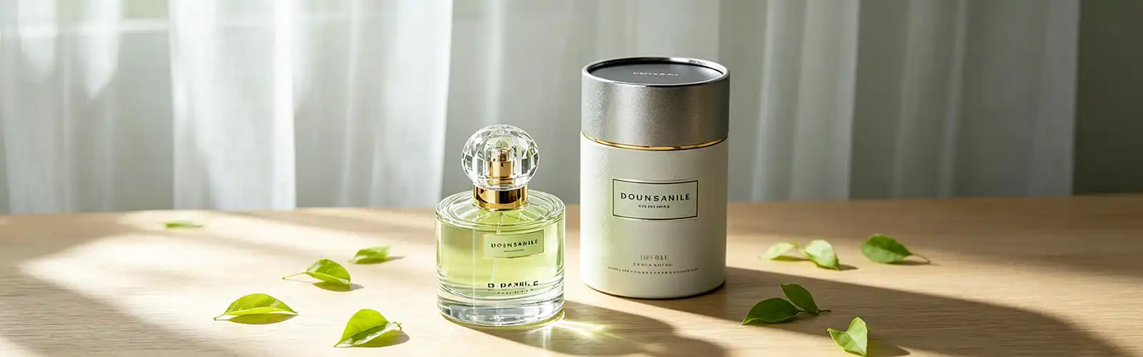 perfume bottle with round cap
