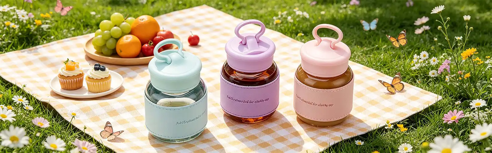 Portable mini glass water bottle