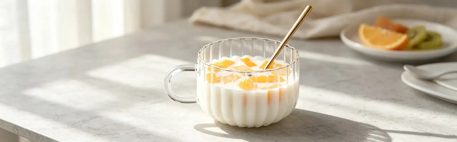 Clear glass breakfast cup