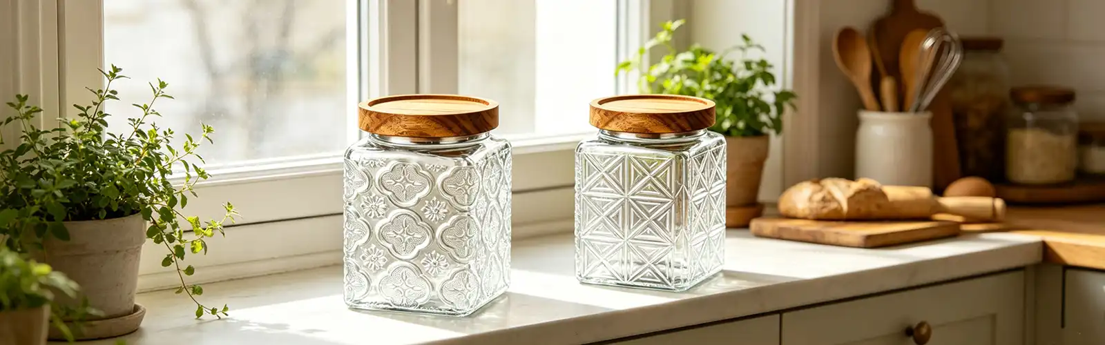 Vintage airtight glass storage jar Vintage airtight glass storage jar