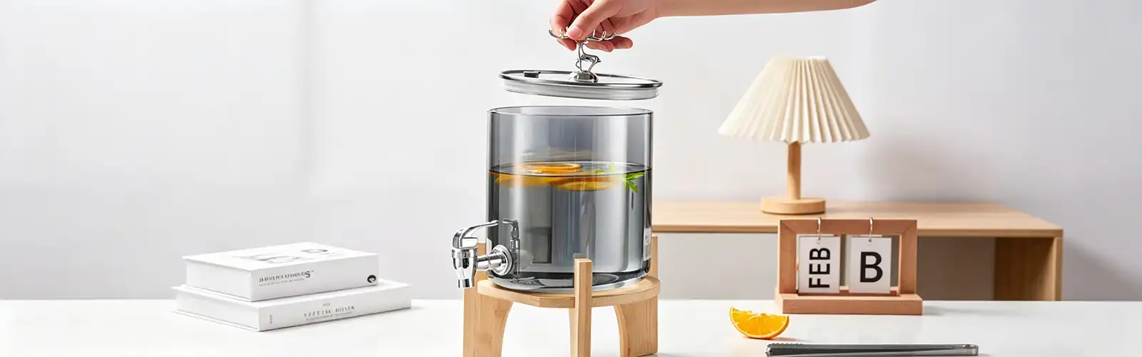 glass juice dispenser with base