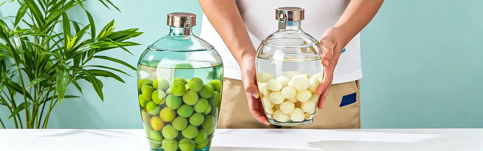 oval glass wine jar