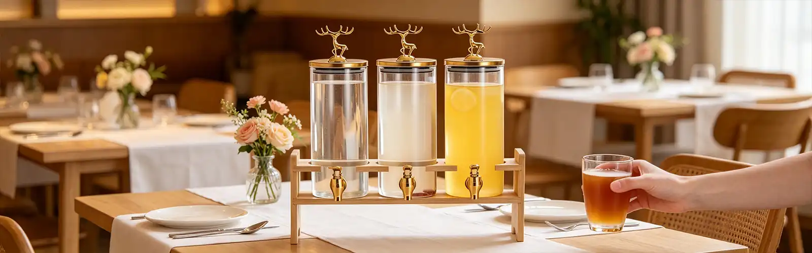 glass juice dispenser with base