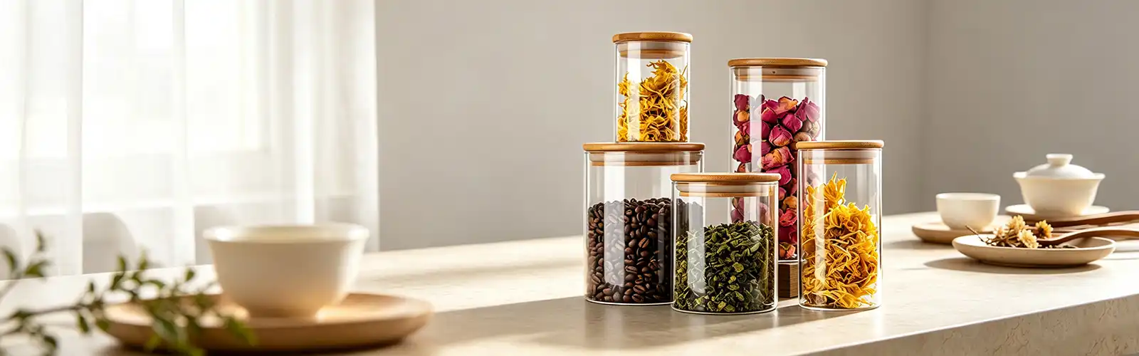 High borosilicate glass jars sealed storage jars