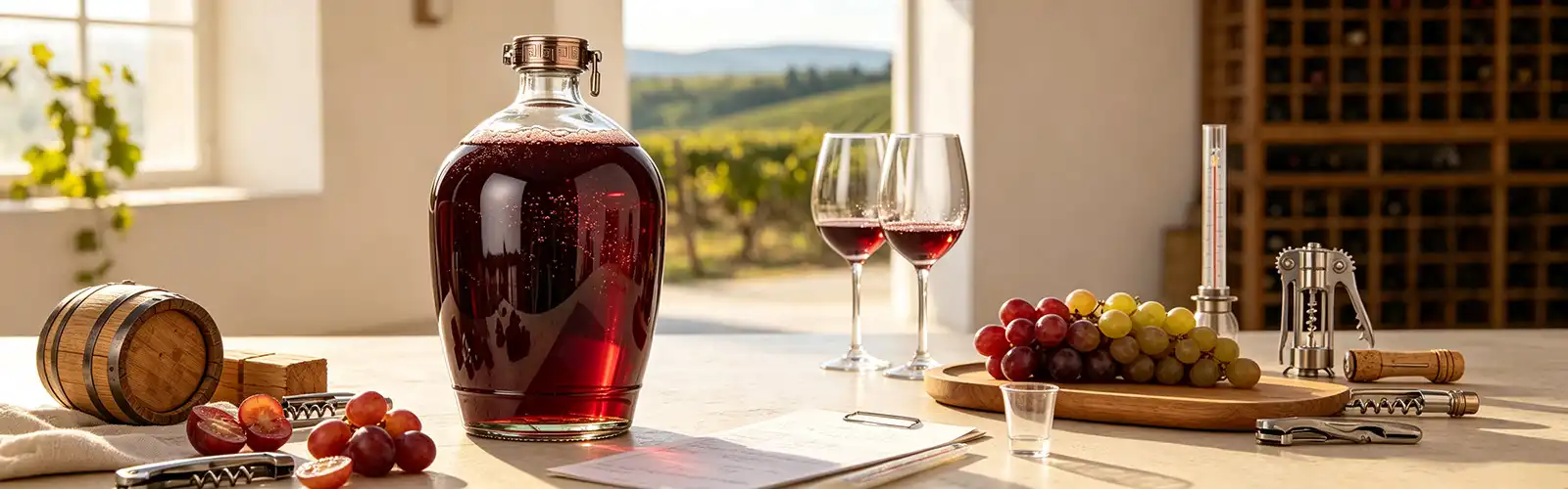 Oval glass wine jar
