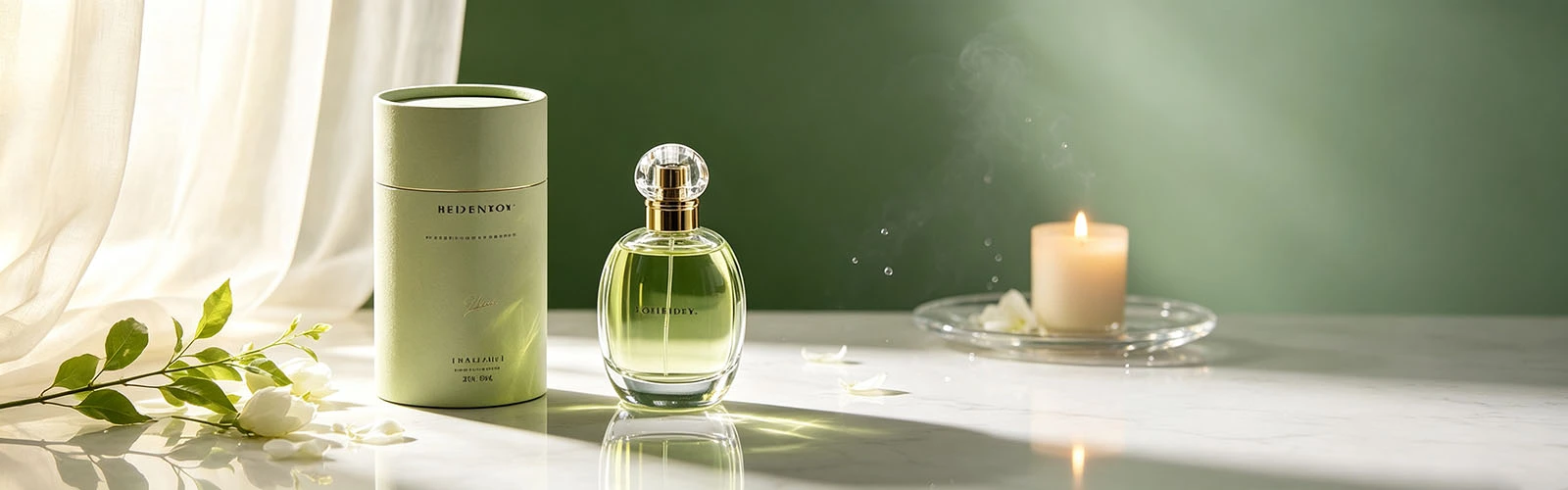 Perfume bottle with round cap
