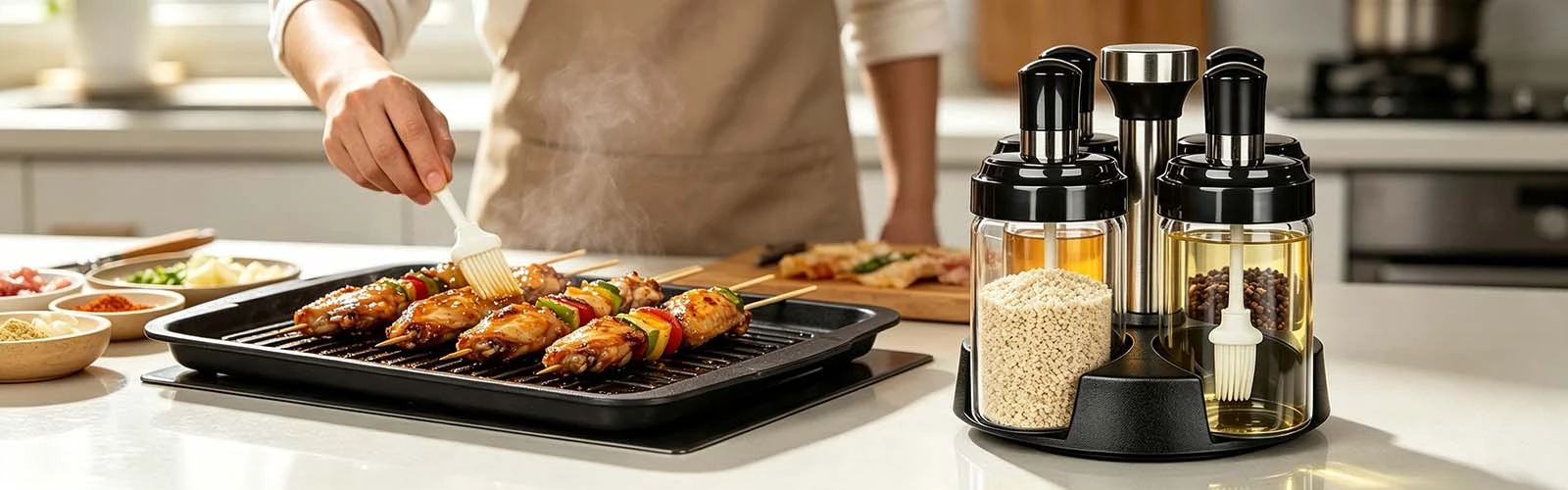 Rotating glass seasoning bottle