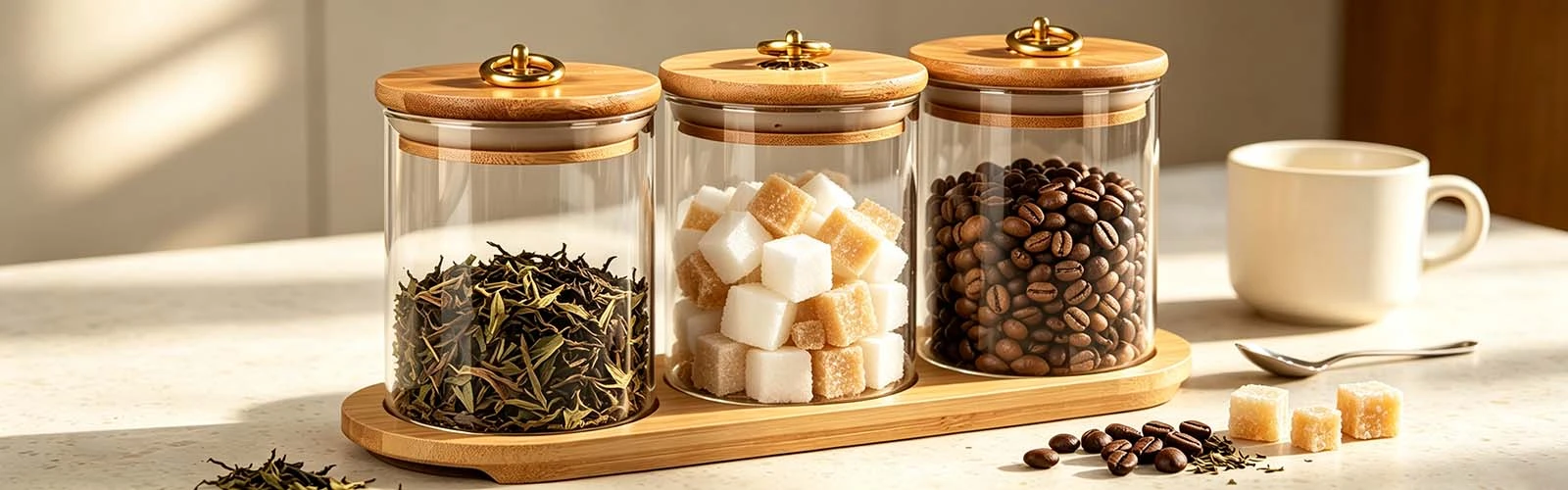 Cork storage jar with tray