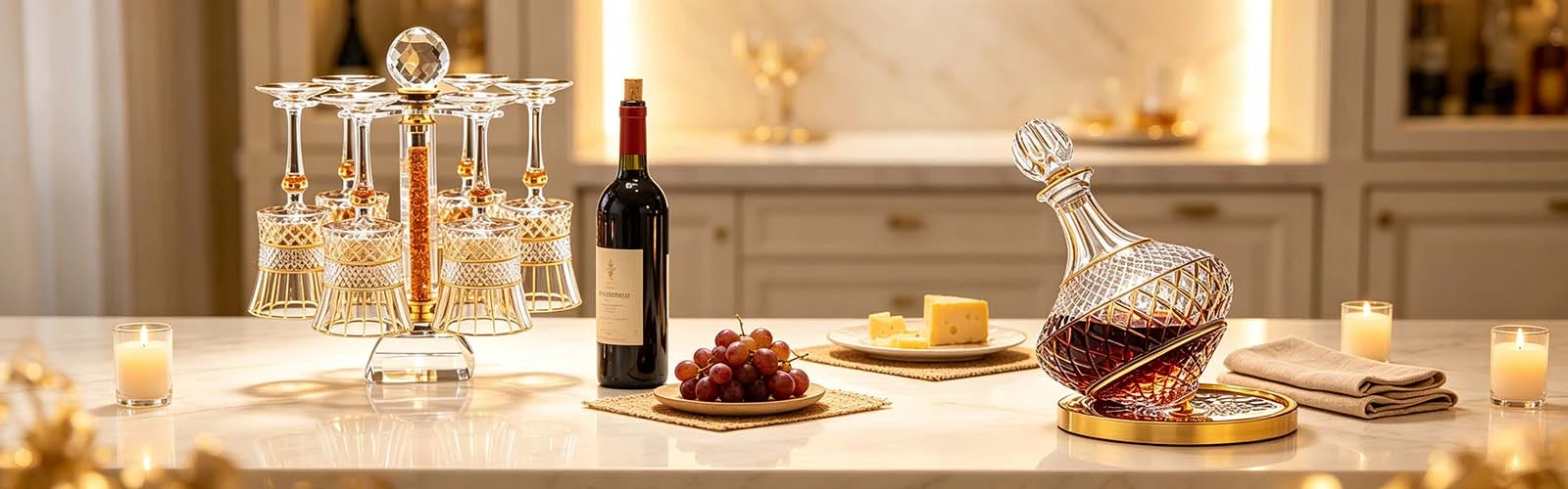 Rotating decanter with stopper 