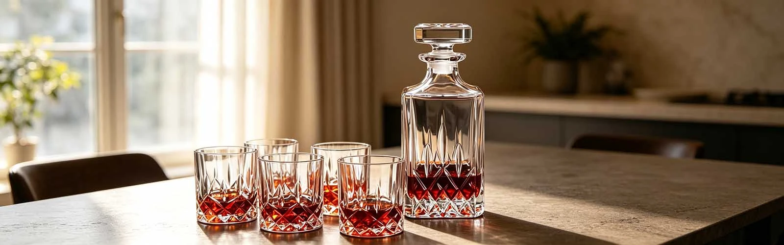 Square Crystal Wine Bottle