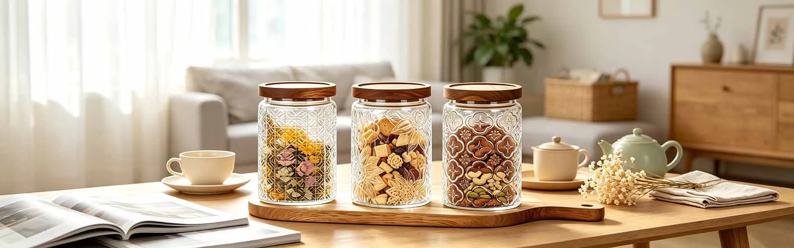 Large capacity vintage airtight glass jar
