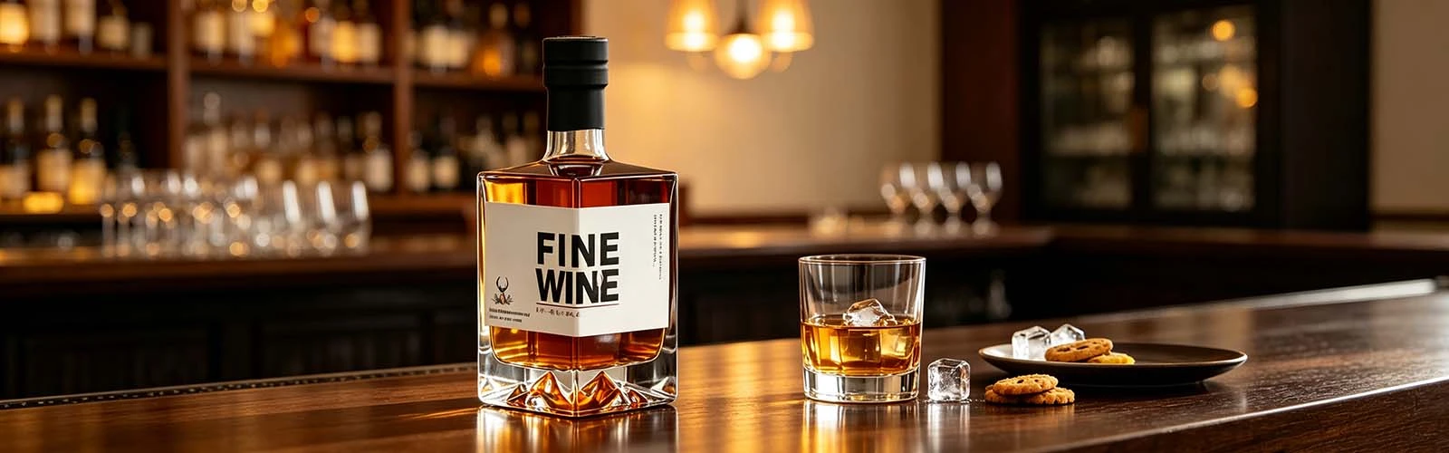 Square whiskey bottle