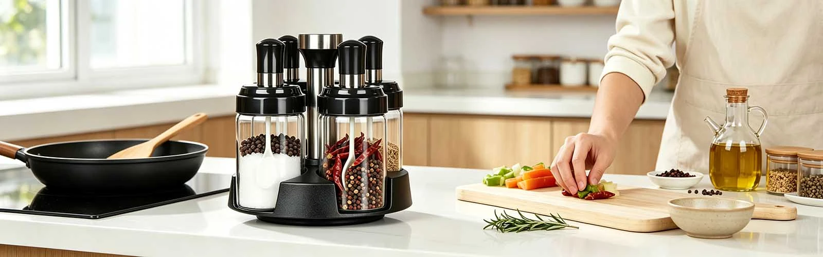 Rotating glass seasoning bottle