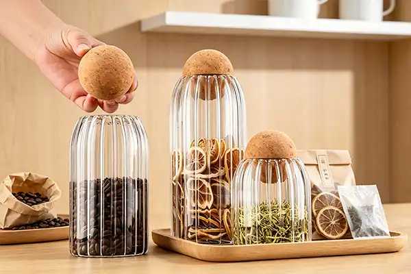 Cork Stripe Storage Jar VS Bamboo Lid Storage Jar