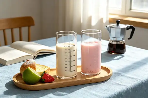 Graduated Drinking Glass VS Regular Measuring Cup