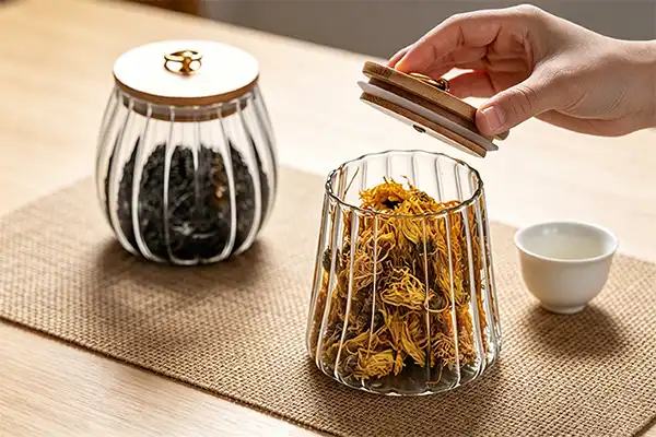 Clear Pumpkin Glass Jar For Kitchen Storage