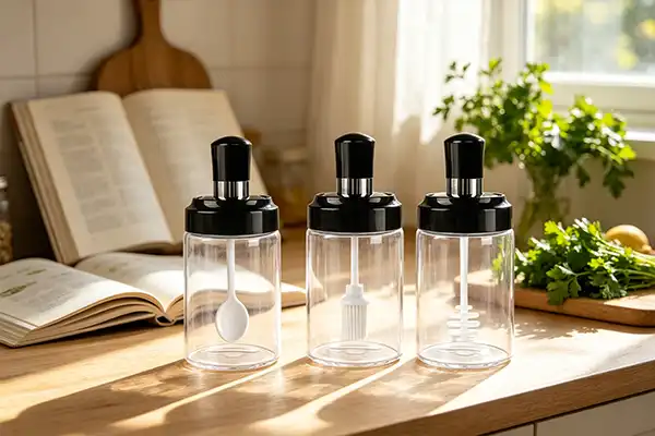 Can rotating glass seasoning bottles be used for salt and pepper?